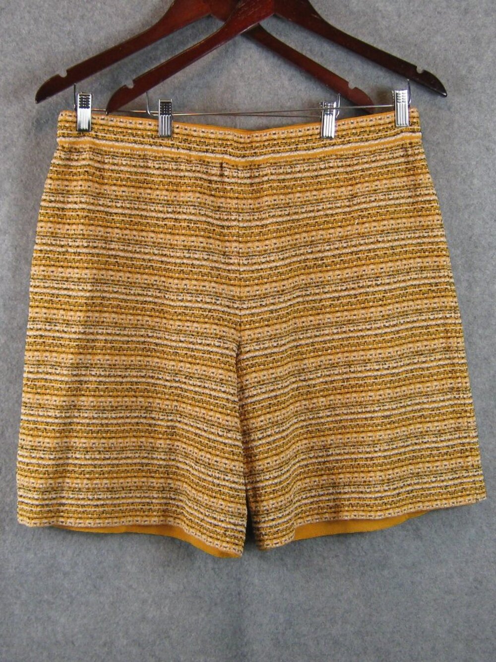 Misook Knit Tweed Shorts XL Yellow